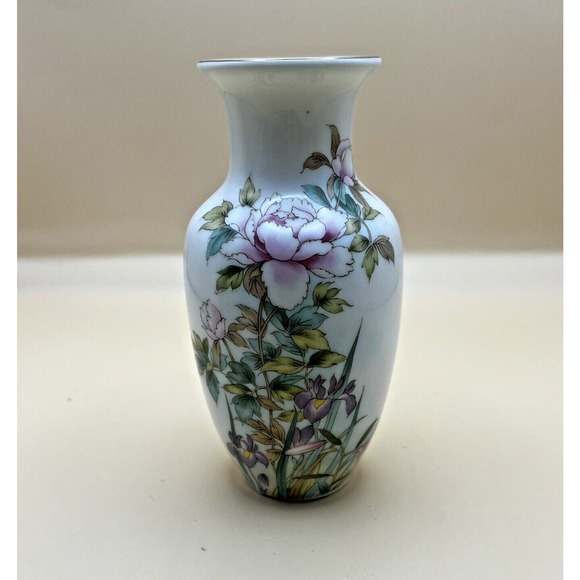 Other - Vintage Pink Flowers Fine Porcelain Hand Painted 6" SHIBATA Japan Vase